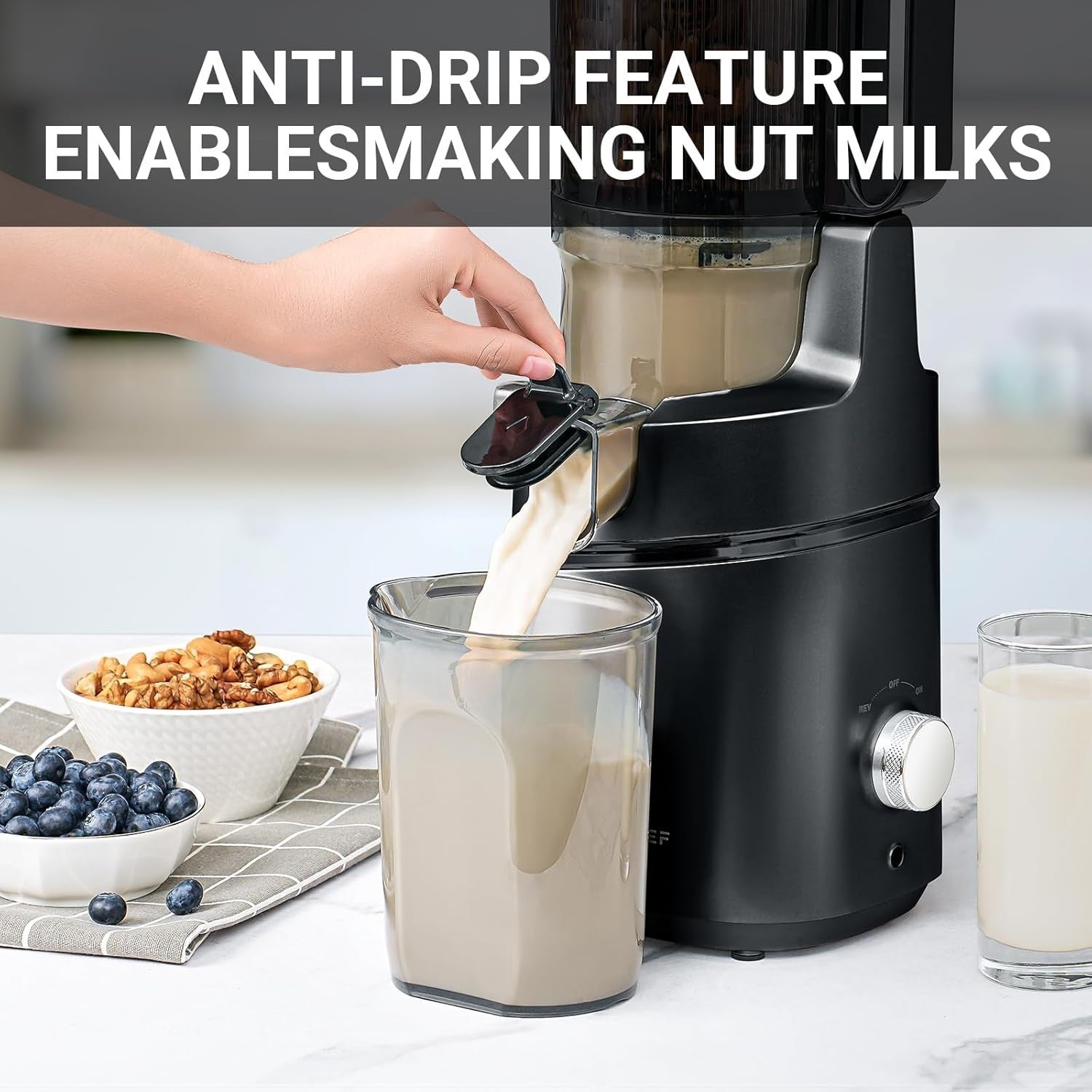 Cold Press Juicer 135mm Wide Feed Opening 250W Auto Feed Triple Filter