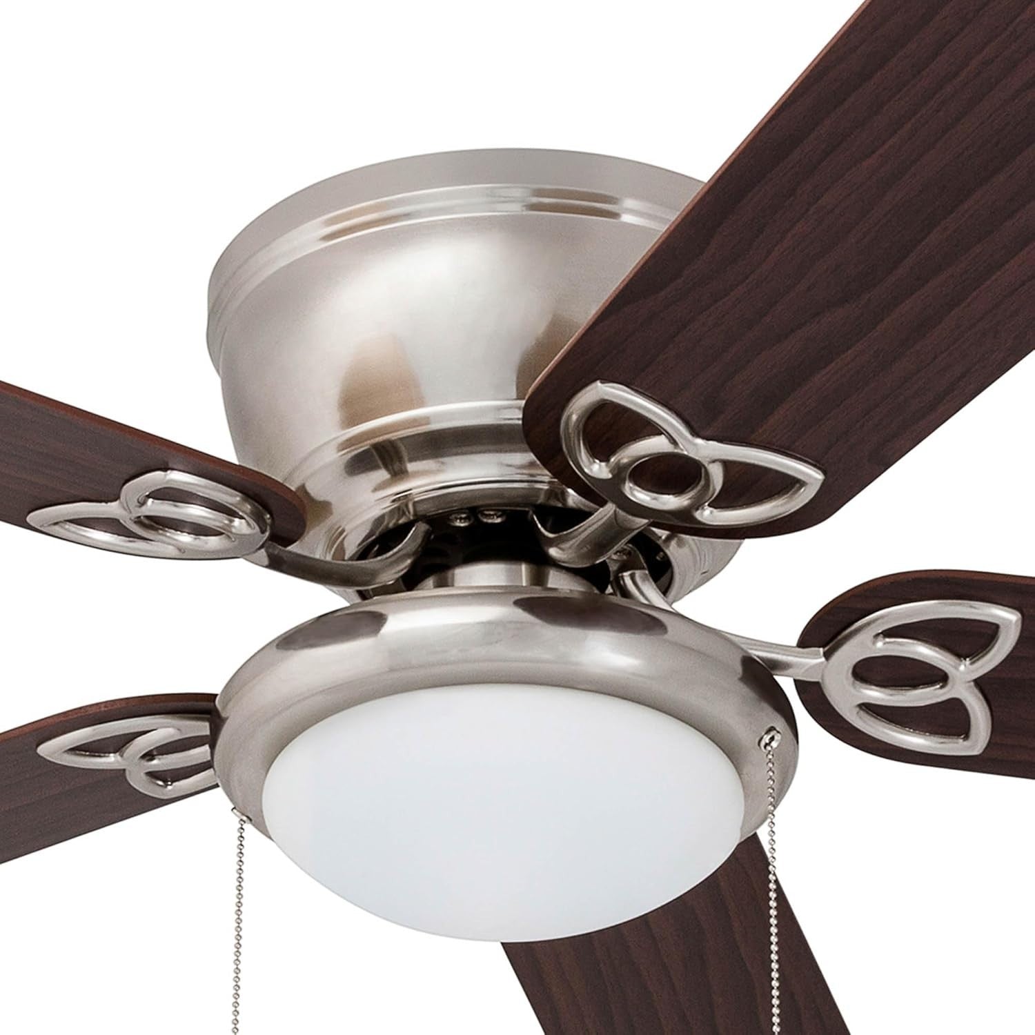 Prominence Home Benton 52" Ceiling Fan, LED Light, 5 Blades, Brushed Nickel