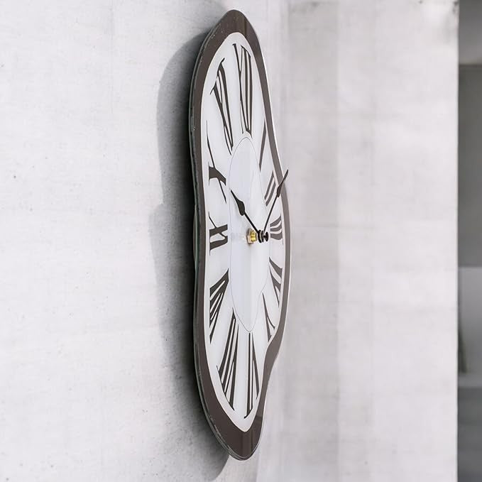 Surreal Melting Wall Clock 22x33cm Creative Glass Silent Quartz Art Decor