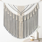 Large Grey Boho Macrame Wall Hanging 43"x35" Geometric Decor