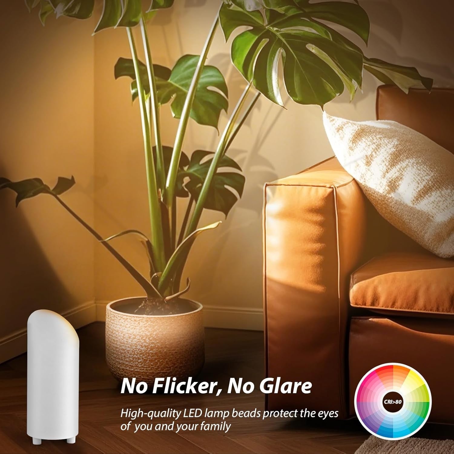 LED Uplight Floor Lamp Set of 2 Waterproof IP44 Warm White Indoor Lights