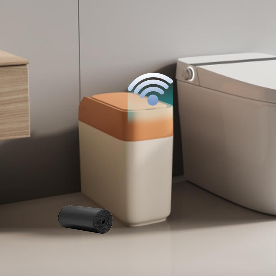 12L Automatic Bathroom Bin Motion Sensor Slim Slide Lid