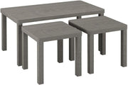 Space-Saving Set of 3 Nesting Coffee Tables Modern Grey Wood Living Room Furnitu