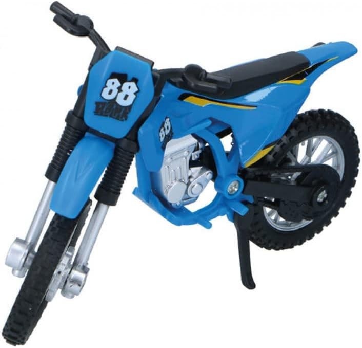 Diecast Dirt Bike Toy 1:18 Motorbike Kids Gift w/ Extra Wheels & Tools