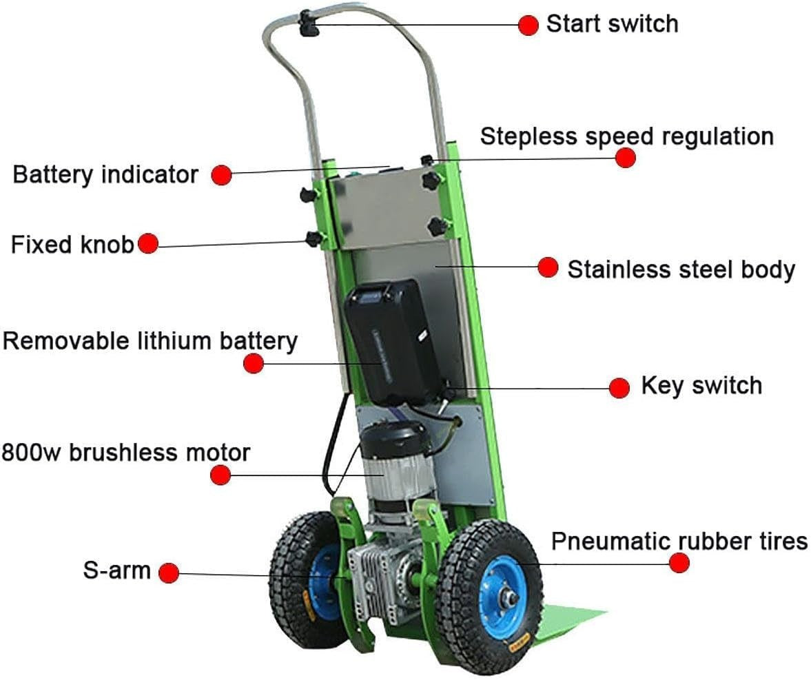 Electric Stair Climber Hand Truck 800W Foldable 220kg Load w/ 48V Battery