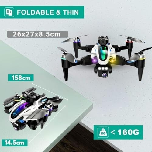 Trendi 4K Dual Camera Foldable Drone Brushless Motor Obstacle Avoidance Black