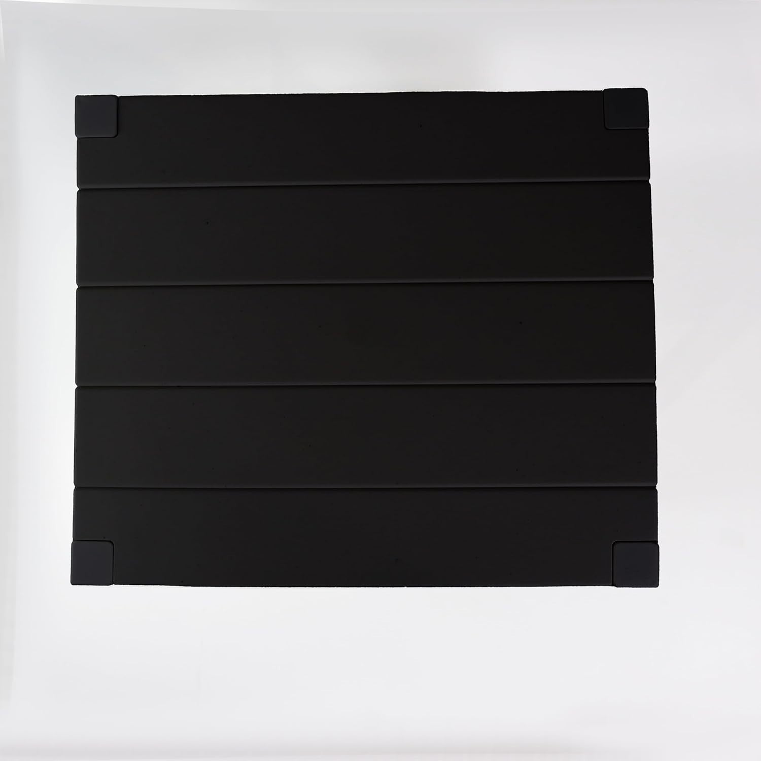 4 Tier Black Side End Table – Sturdy Storage Shelf for Narrow Spaces