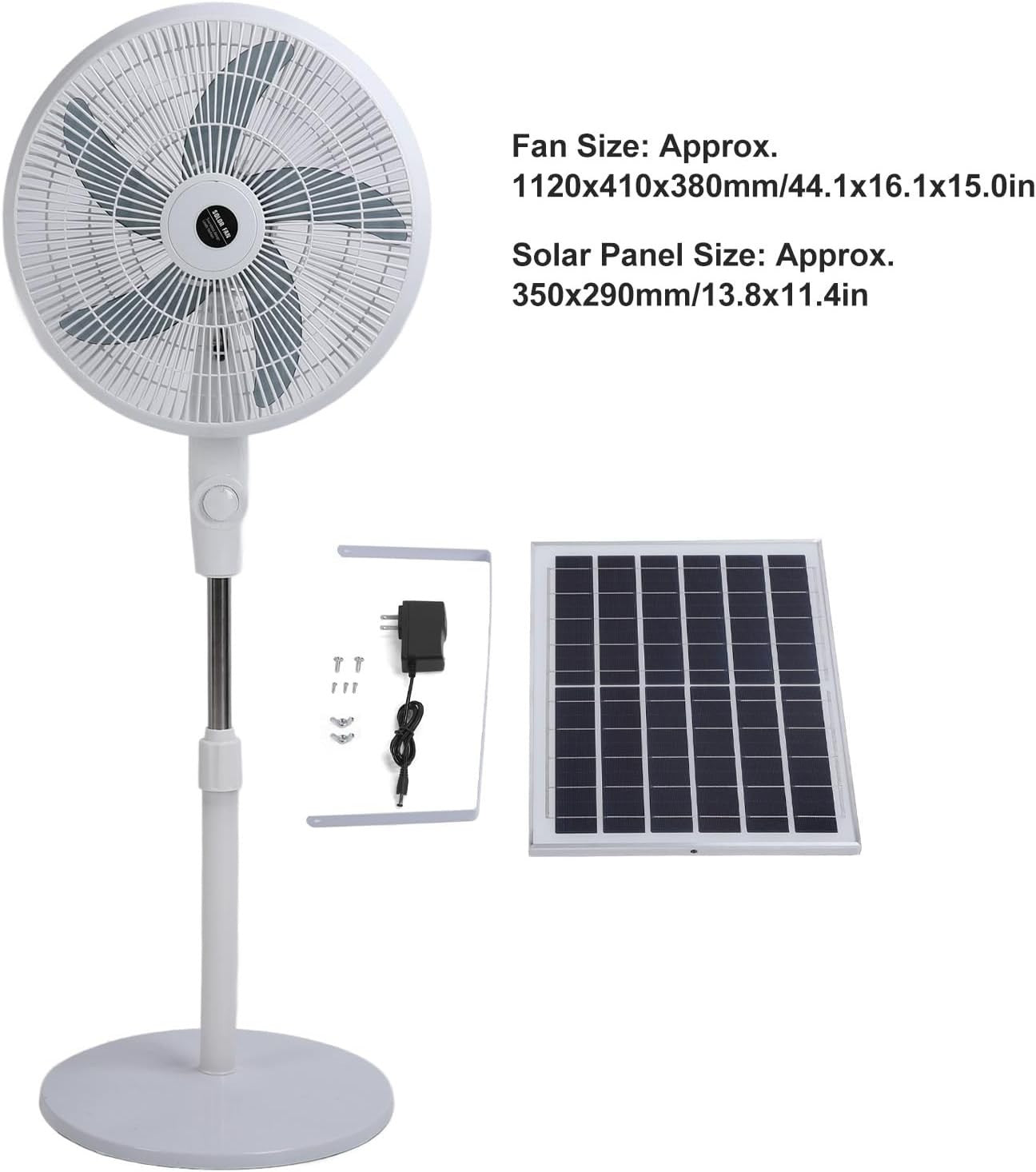 Portable Solar Standing Fan – Rechargeable 3Speed Quiet Pedestal Cooling Airflow