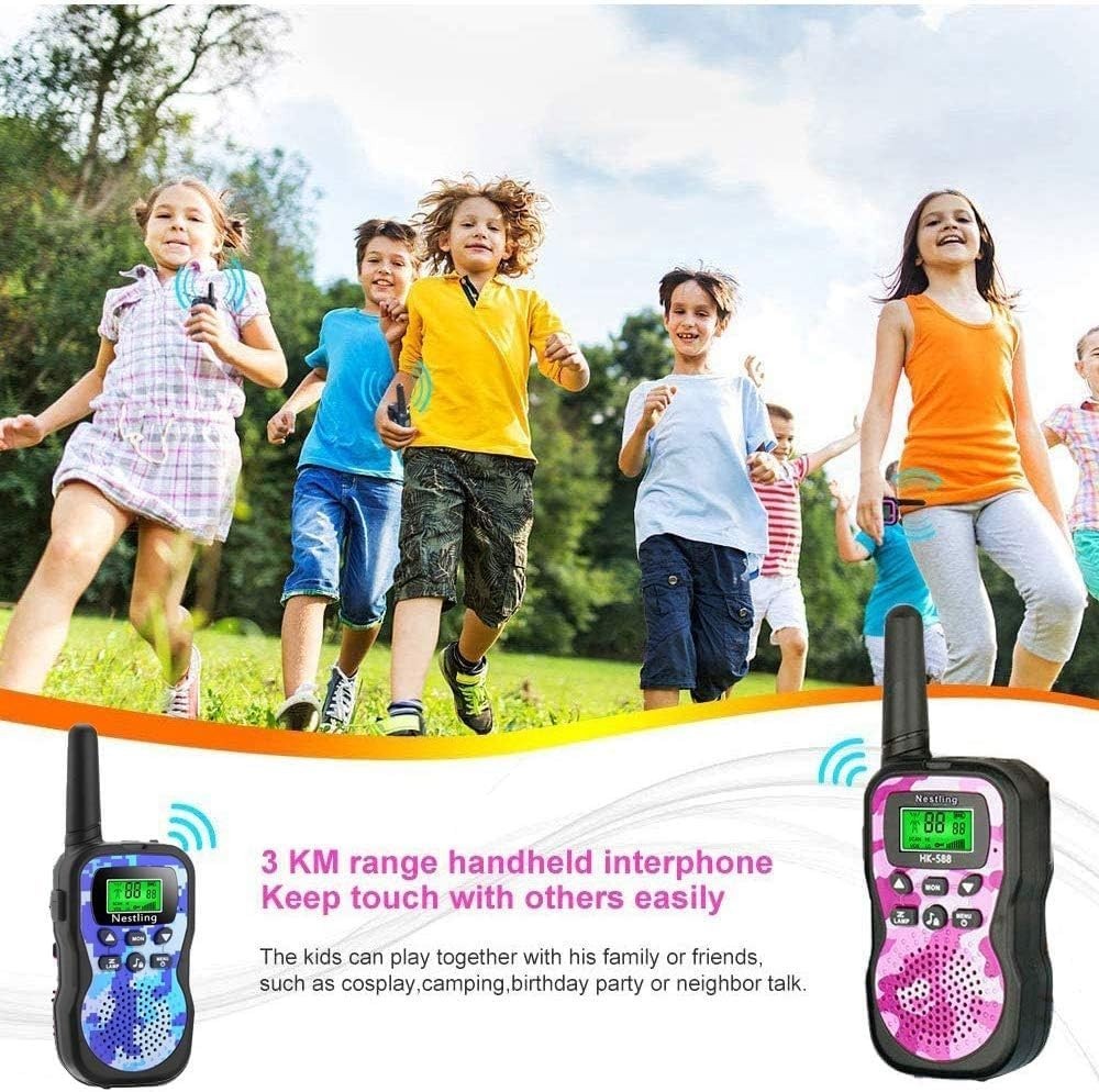 Kids Walkie Talkies 3 Pack Camouflage 2 Way Radios 3KM Range VOX LCD