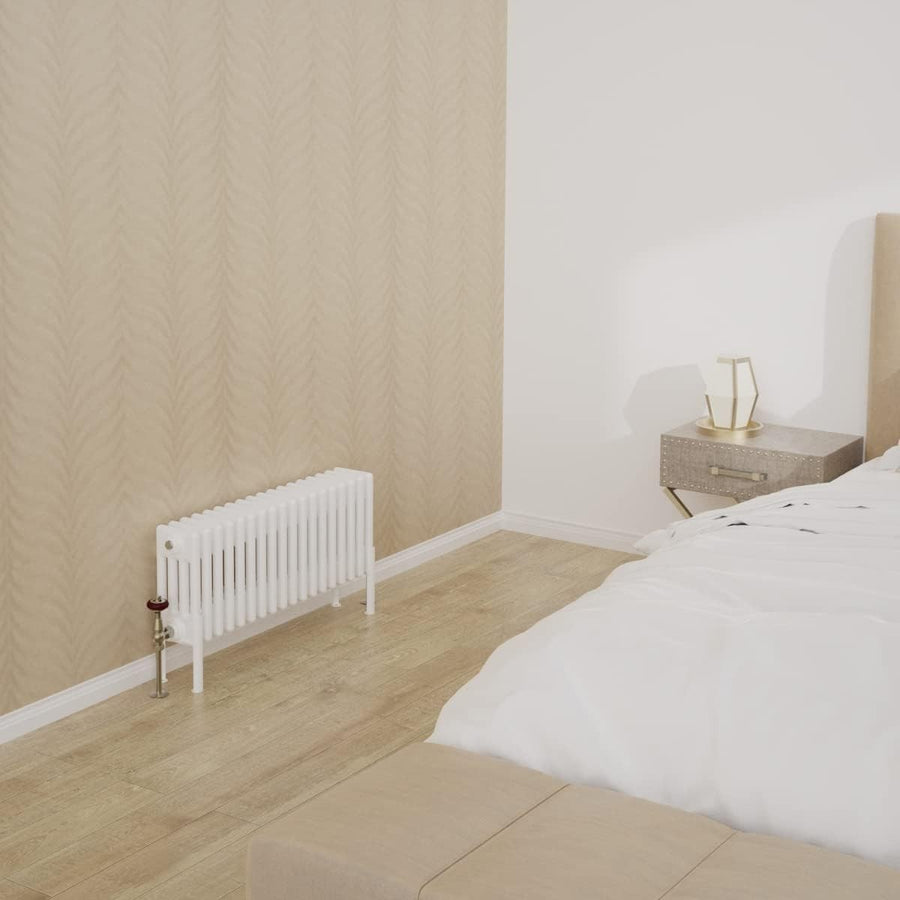 4 Column Horizontal Radiator 300x830mm White Cast Iron Style