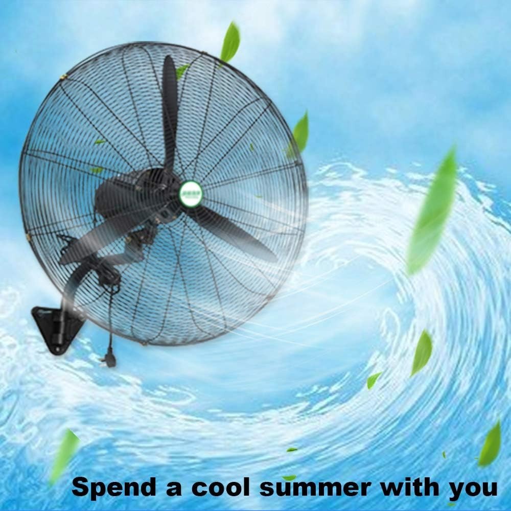 30" Industrial Wall Fan 3-Speed 230W Metal Oscillating Heavy Duty Cooling Copper