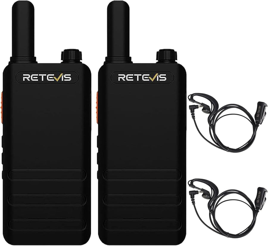 PMR446 Walkie Talkie 2 Pack USB-C Rechargeable VOX Headset 3km Range