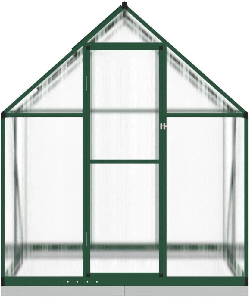 Aluminium Walk-In Greenhouse 169x114x202cm Green Polycarbonate with Base