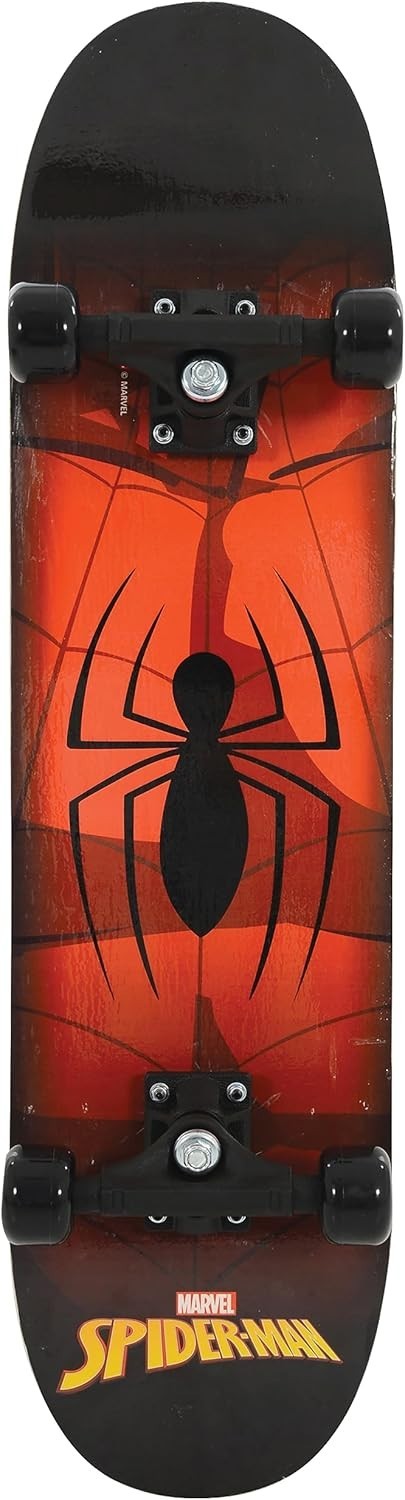 Spiderman Kids Beginner Skateboard 31in 7-Ply Deck Smooth Wheels Age 5+