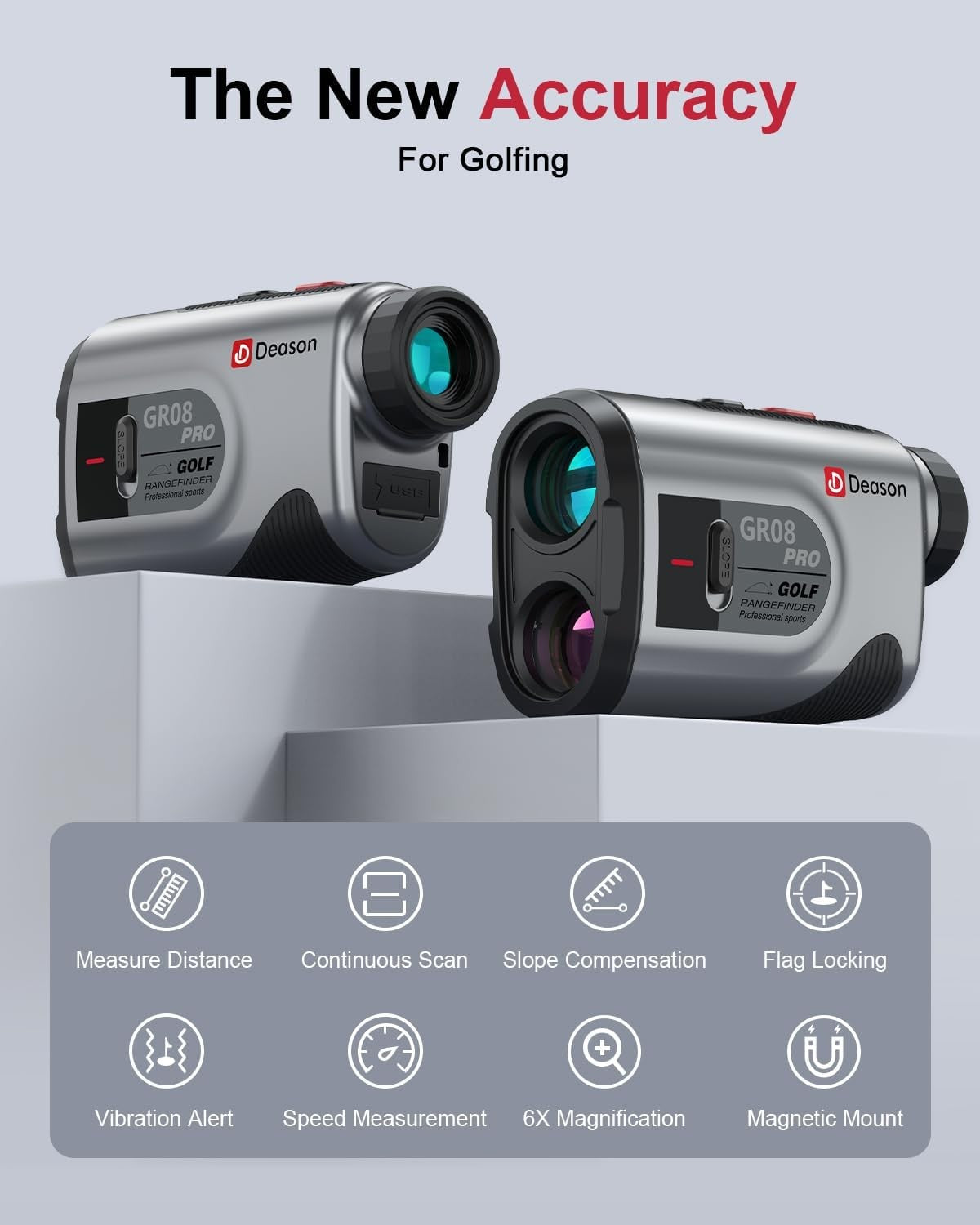 Golf Laser Rangefinder 1300 Yards Slope Mode Flag Lock Vibration 7X
