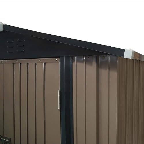 Heavy Duty 6x4 ft Outdoor Metal Garden Shed Lockable Storage Unit