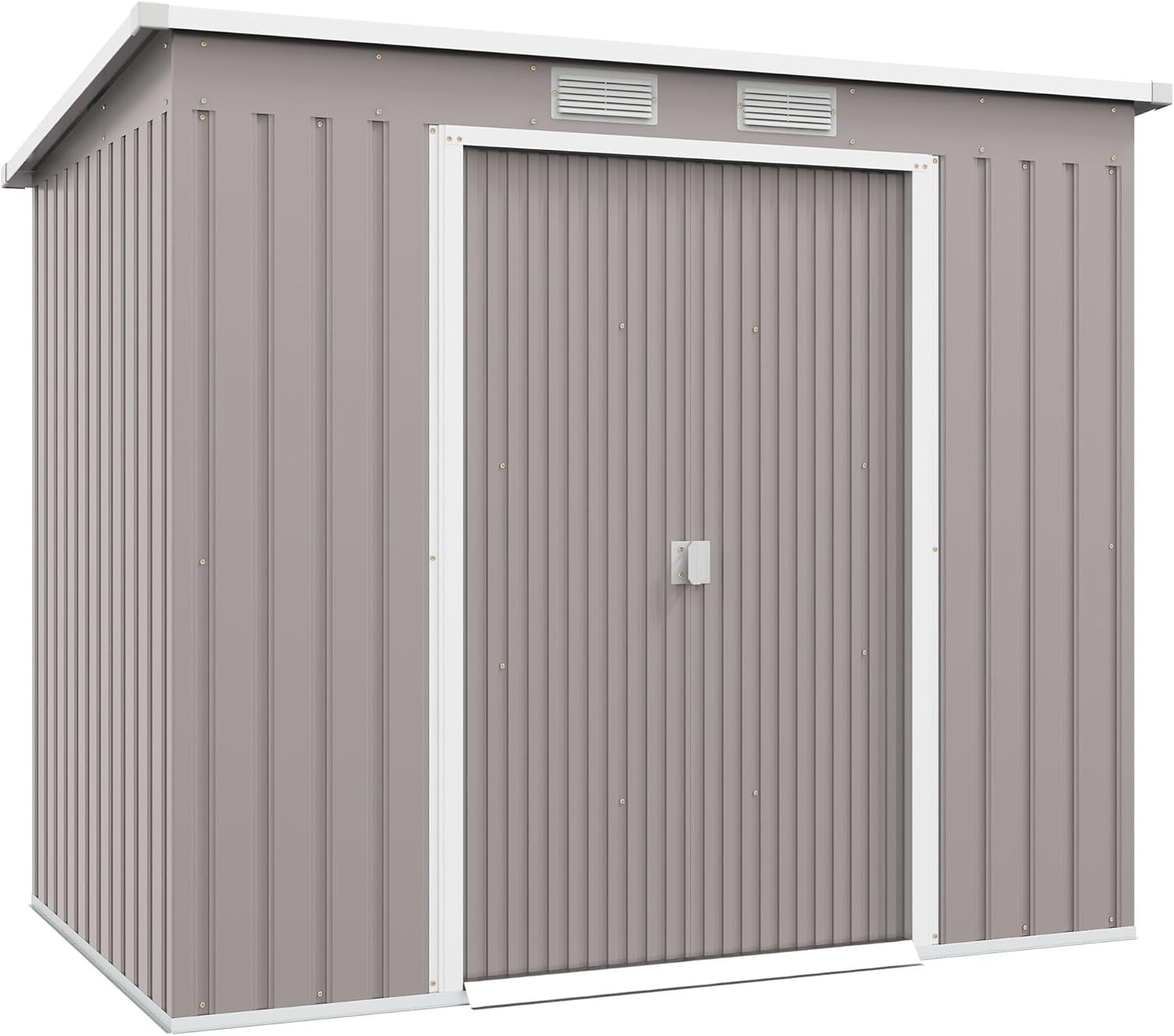 Metal Garden Storage Shed 7x4ft Waterproof Outdoor Tool Shed with Foundation