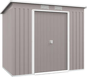 Metal Garden Storage Shed 7x4ft Waterproof Outdoor Tool Shed with Foundation
