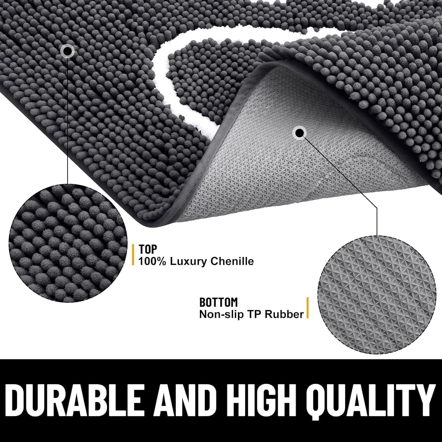Dog Door Mat Super Absorbent Non Slip Chenille Indoor Entrance Rug 76x121cm