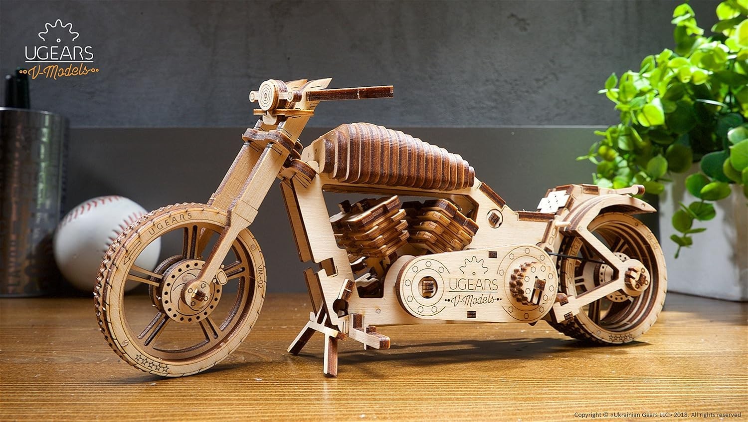 3D Wooden Motorcycle Puzzle Model Kit with Rubber Band Motor – Fun & Educational