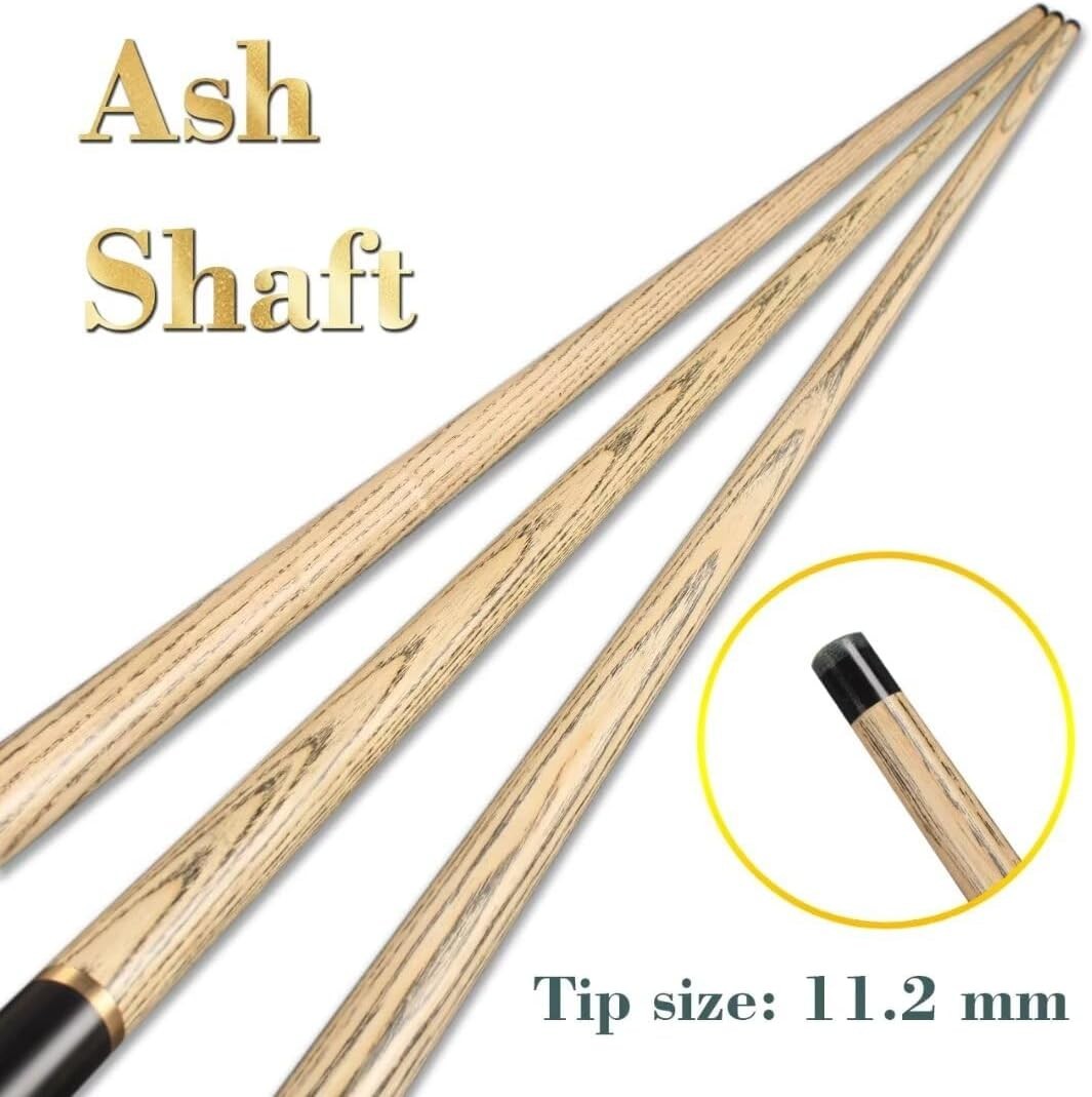 57in Snooker Pool Cue Ash Shaft 11.2mm Tip 3/4 Joint Custom Inlay