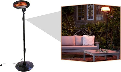 Patio Heater 2KW Electric Outdoor Freestanding Adjustable Height Waterproof