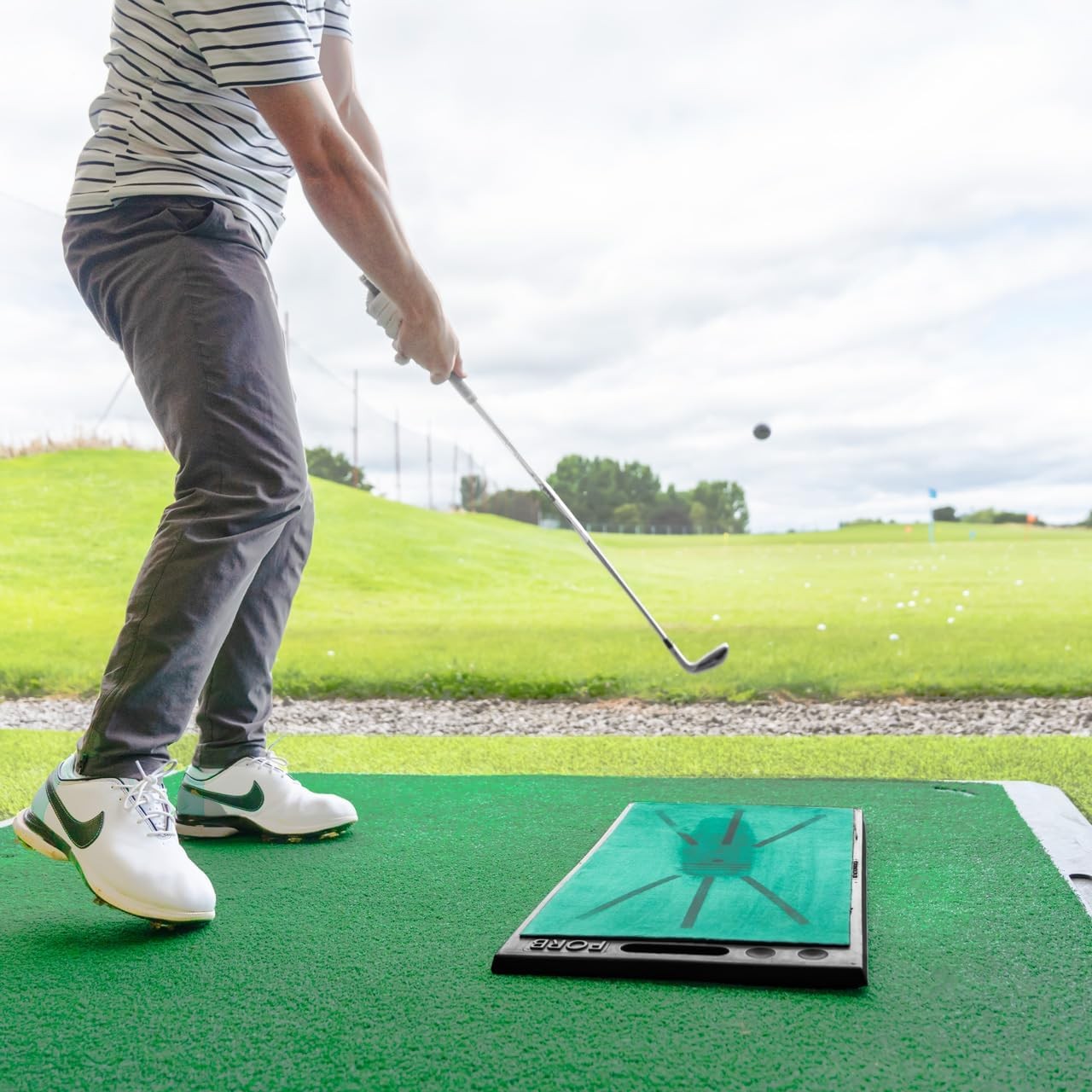 Golf Divot Board Swing Path Trainer Mat 34x66cm Non Slip Base