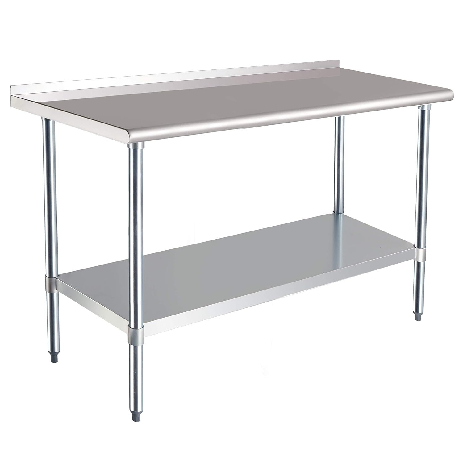 NSF Stainless Steel Workbench 152x61cm with Backsplash & Adjustable Shelf
