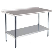 NSF Stainless Steel Workbench 152x61cm with Backsplash & Adjustable Shelf
