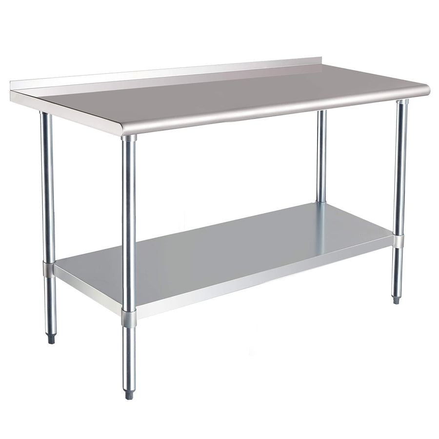 NSF Stainless Steel Workbench 152x61cm with Backsplash & Adjustable Shelf