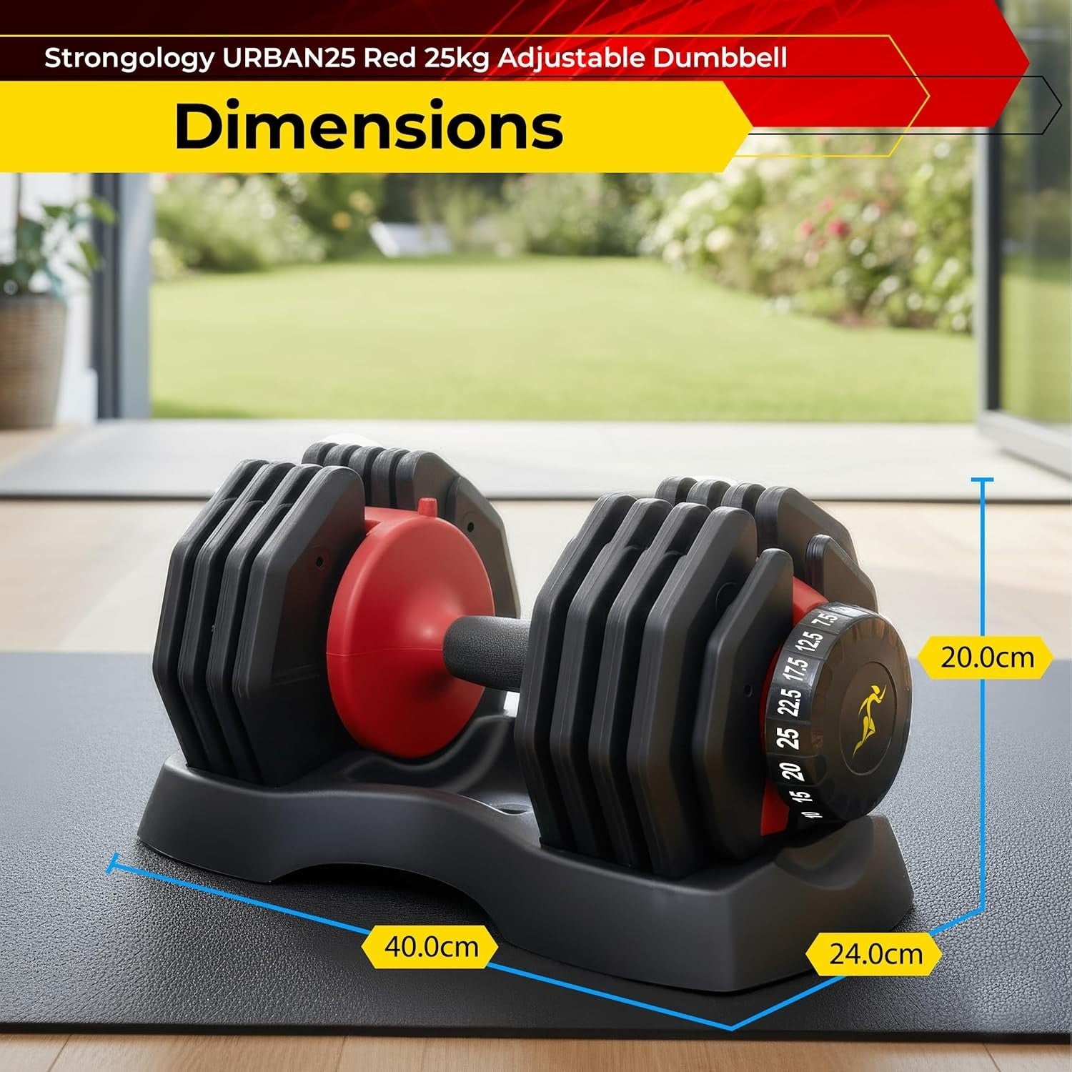 Quick Dial Adjustable Dumbbell 2.5–25kg Smart Weight Compact Home Gym