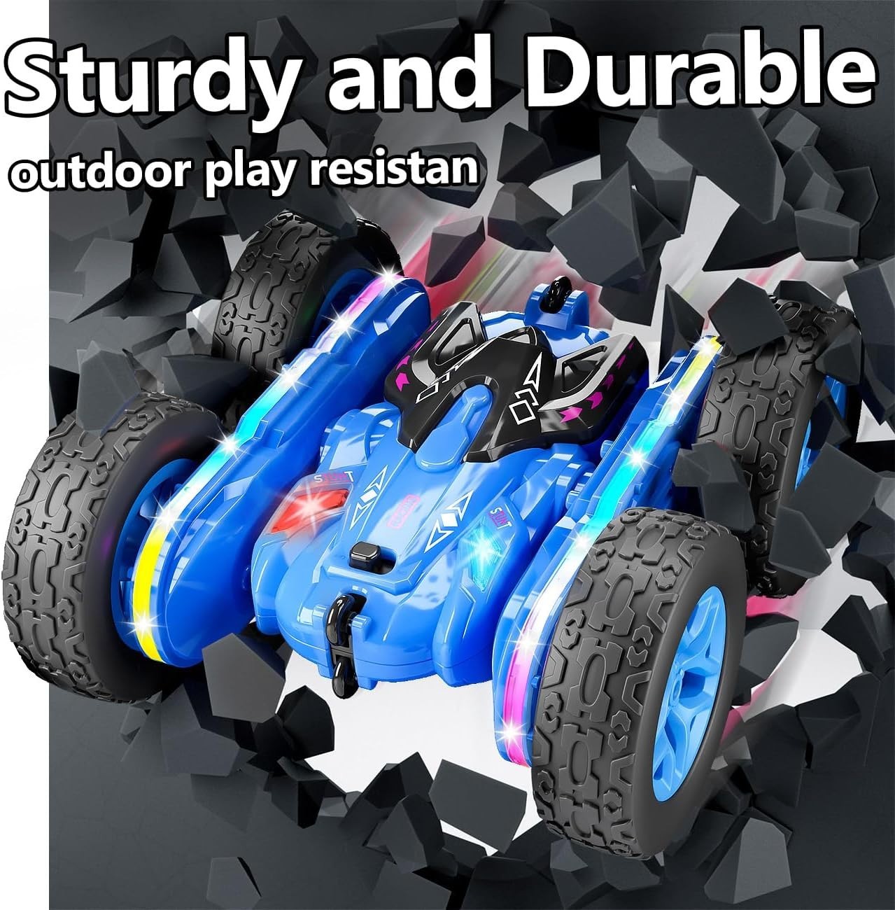 360° Stunt RC Car for Kids 5-7 | Light-Up Remote Control Toys Boys Gifts