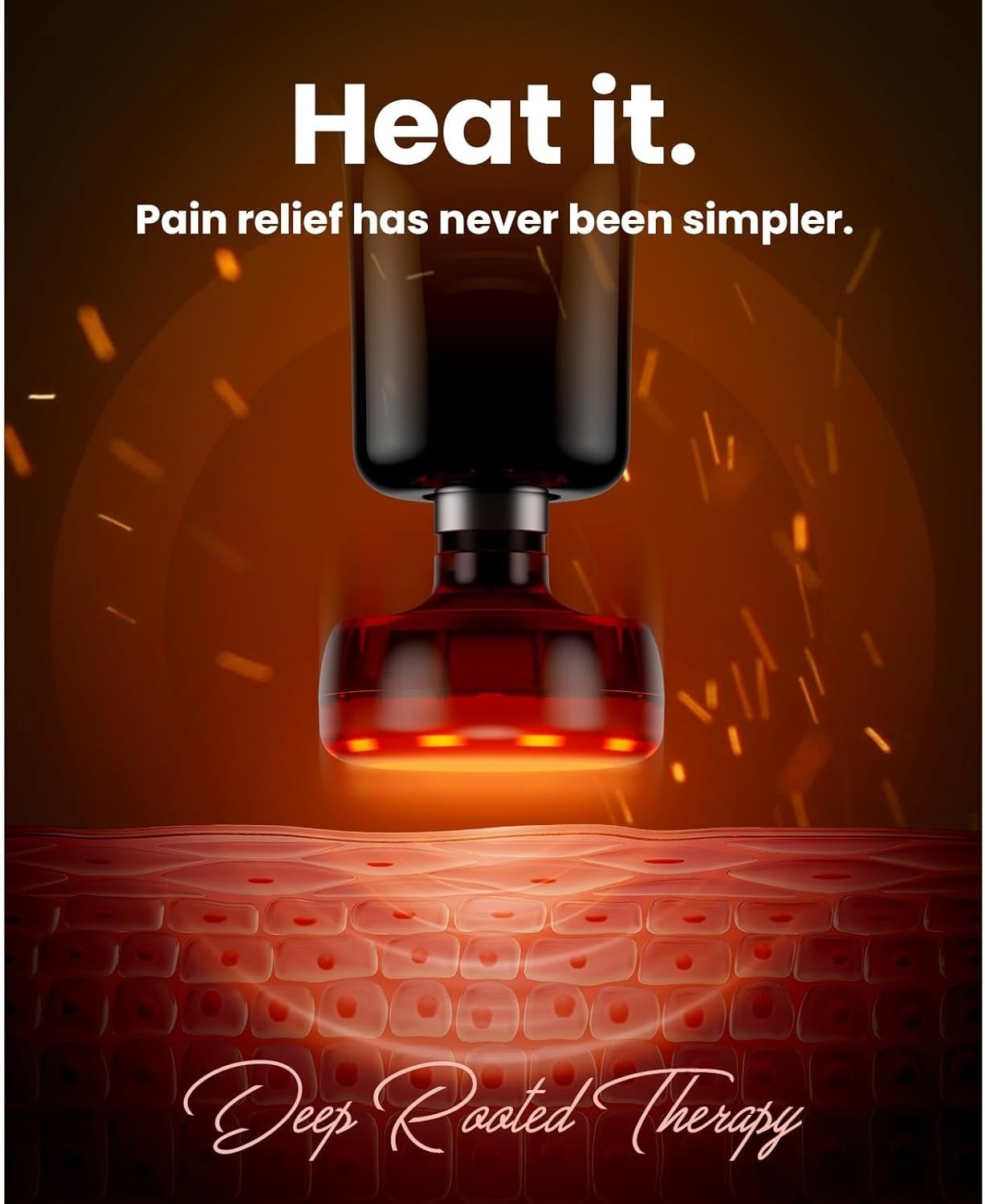 Heated Mini Massage Gun Deep Tissue Muscle Relief Quiet Portable Recovery Tool