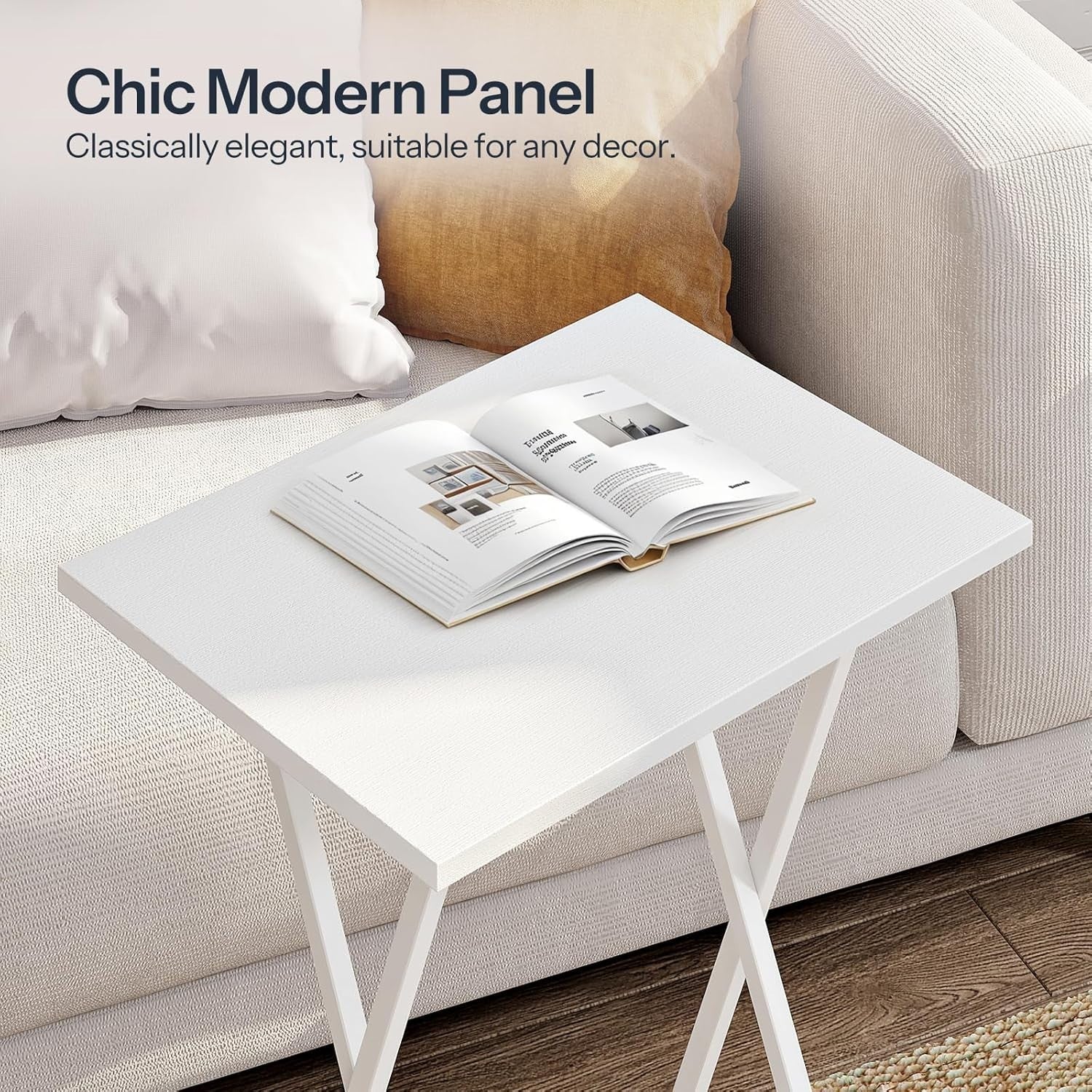 Compact Folding Side Tables 2-Pack – Multiuse Sofa Snack & Laptop Trays