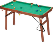 4FT Folding Pool Table Compact Billiards Set w Balls Cues Storage