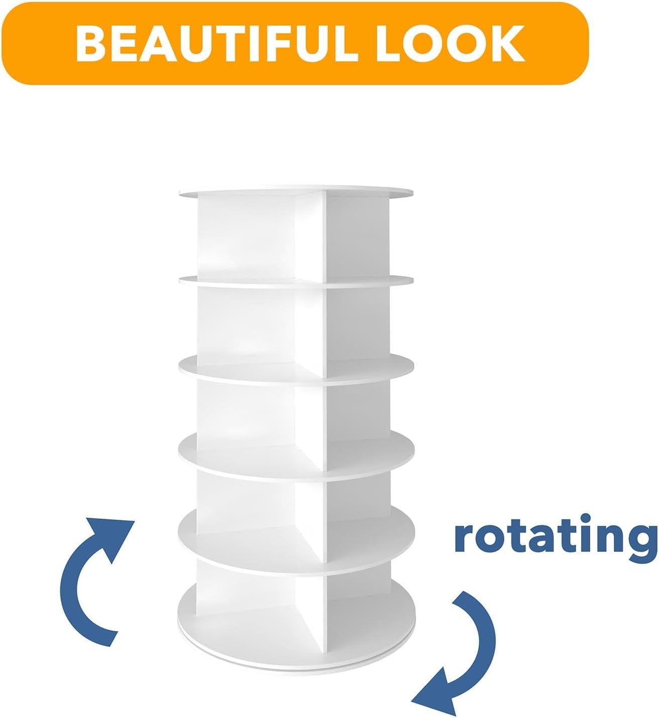5-Tier Rotating Shoe Rack Tower, Space-Saving 360° Spinning Shoe Organizer