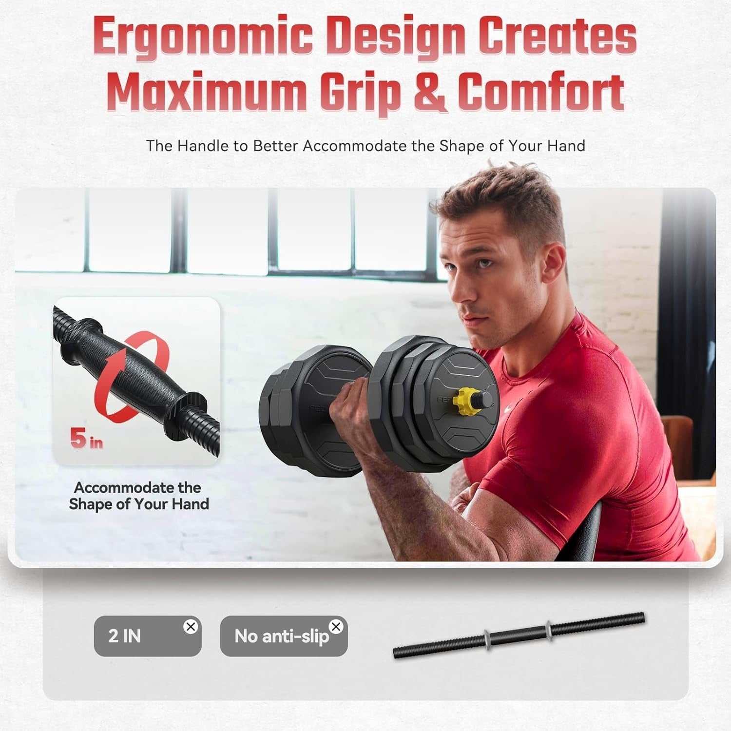 27kg Adjustable Dumbbell Set 5-in-1 Home Gym Barbell Kettlebell Weights