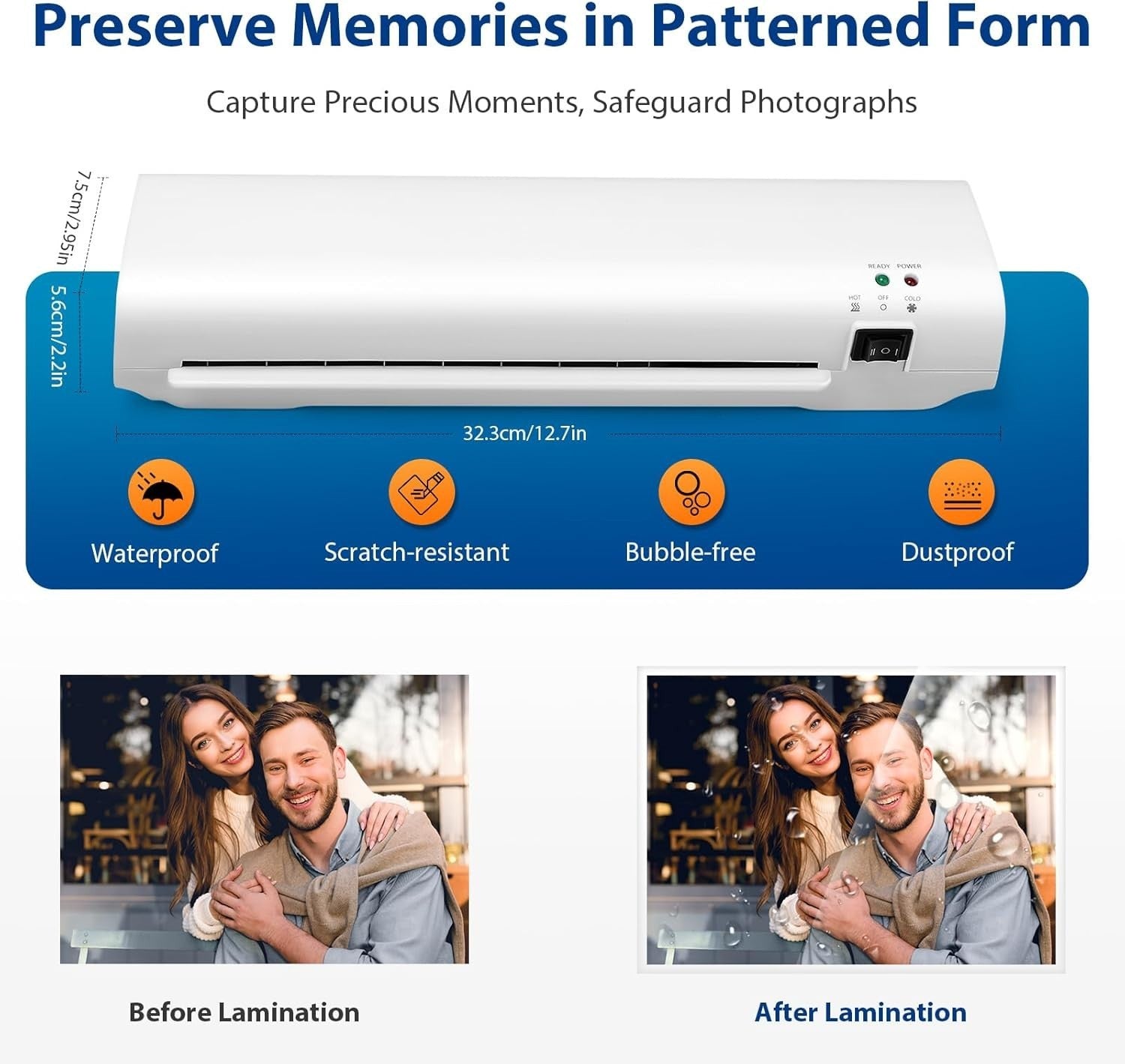 A4 Laminator Machine + 300 Pouches Fast Warm Up Anti Jam No Bubble