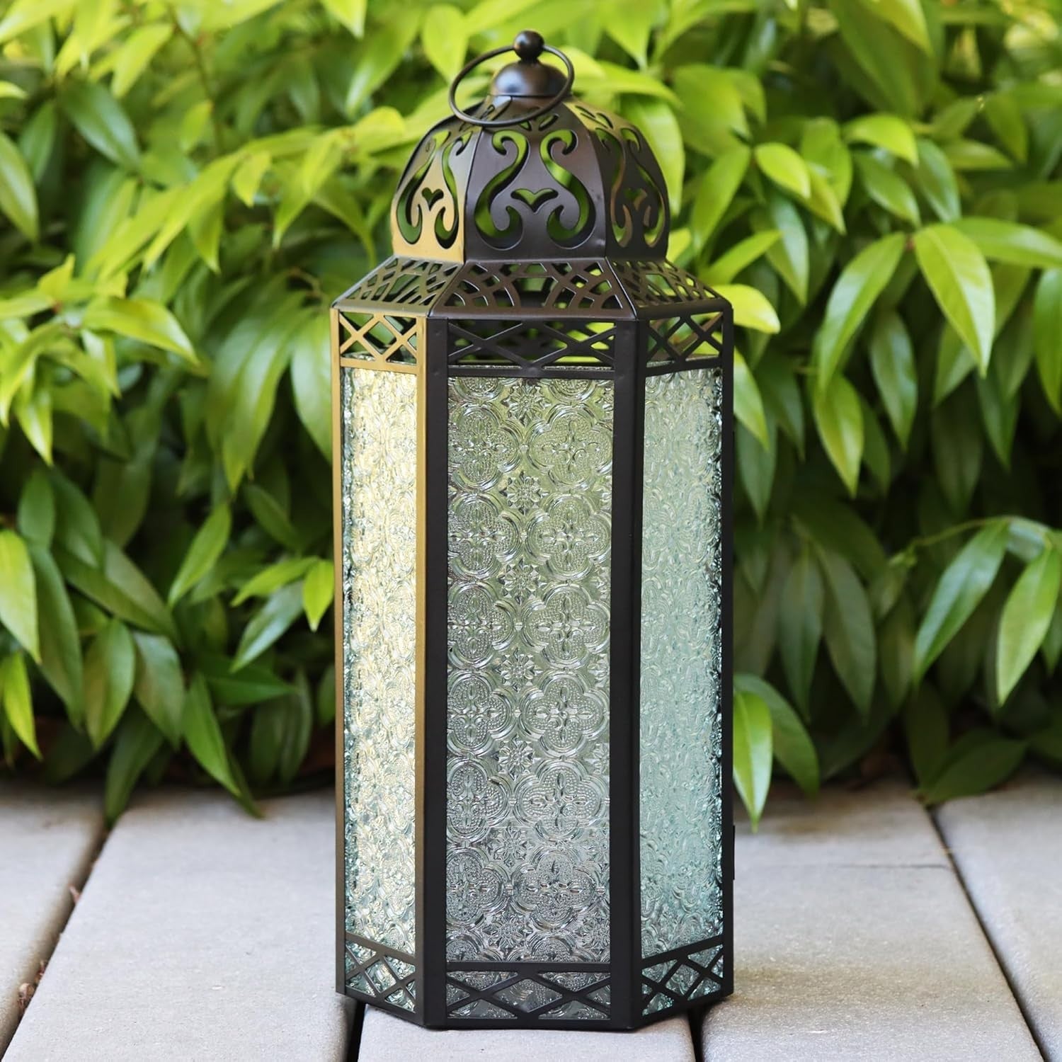 Set of 3 Moroccan Candle Lanterns Iron & Glass Home Wedding Decor