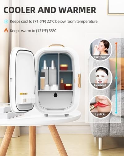 15L Mini white Fridge & Warmer | Portable Low-Noise Skincare & Drinks Cooler