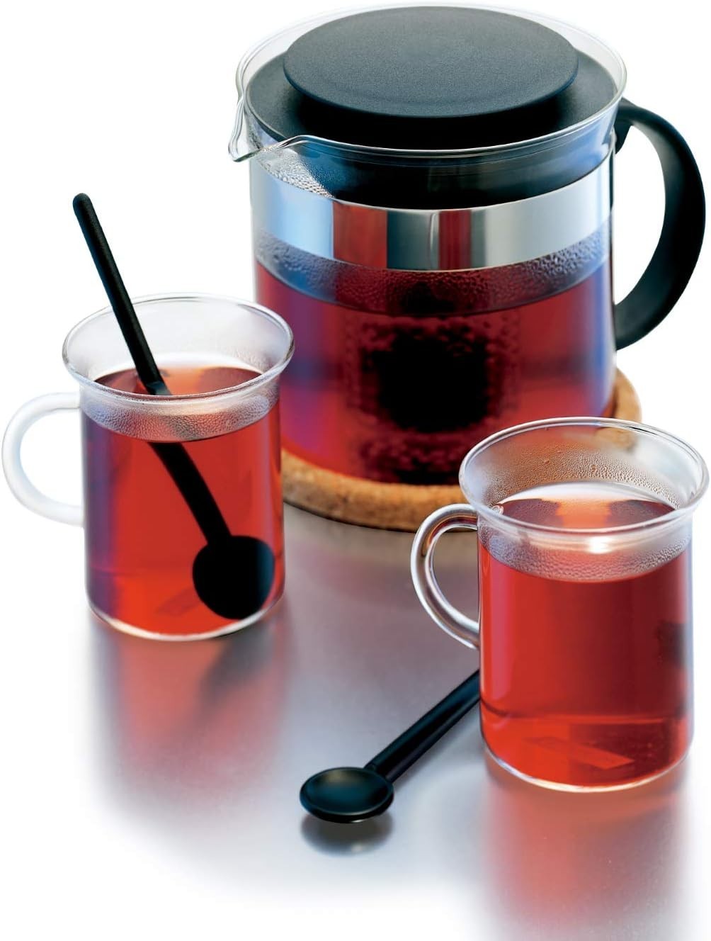 1.5L Glass Teapot with Filter 12 Cup Tea Pot Dishwasher Safe Black