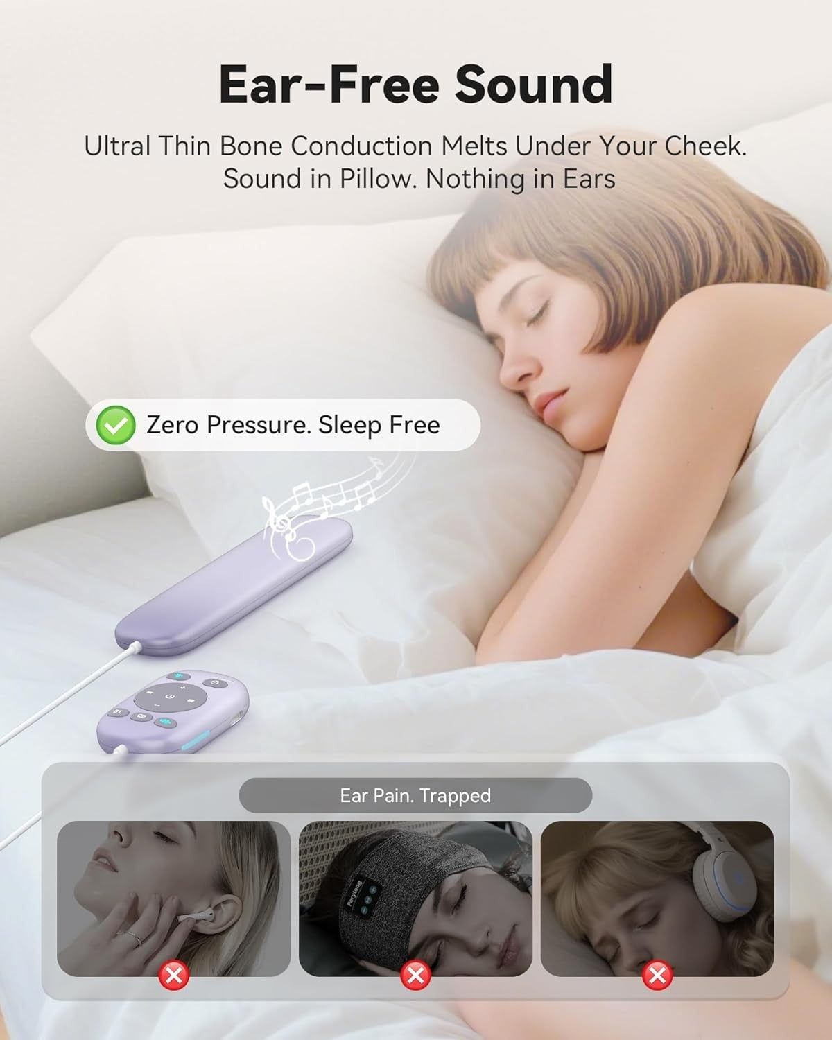 Under Pillow Bone Conduction Speaker Bluetooth White Noise Sleep Sound
