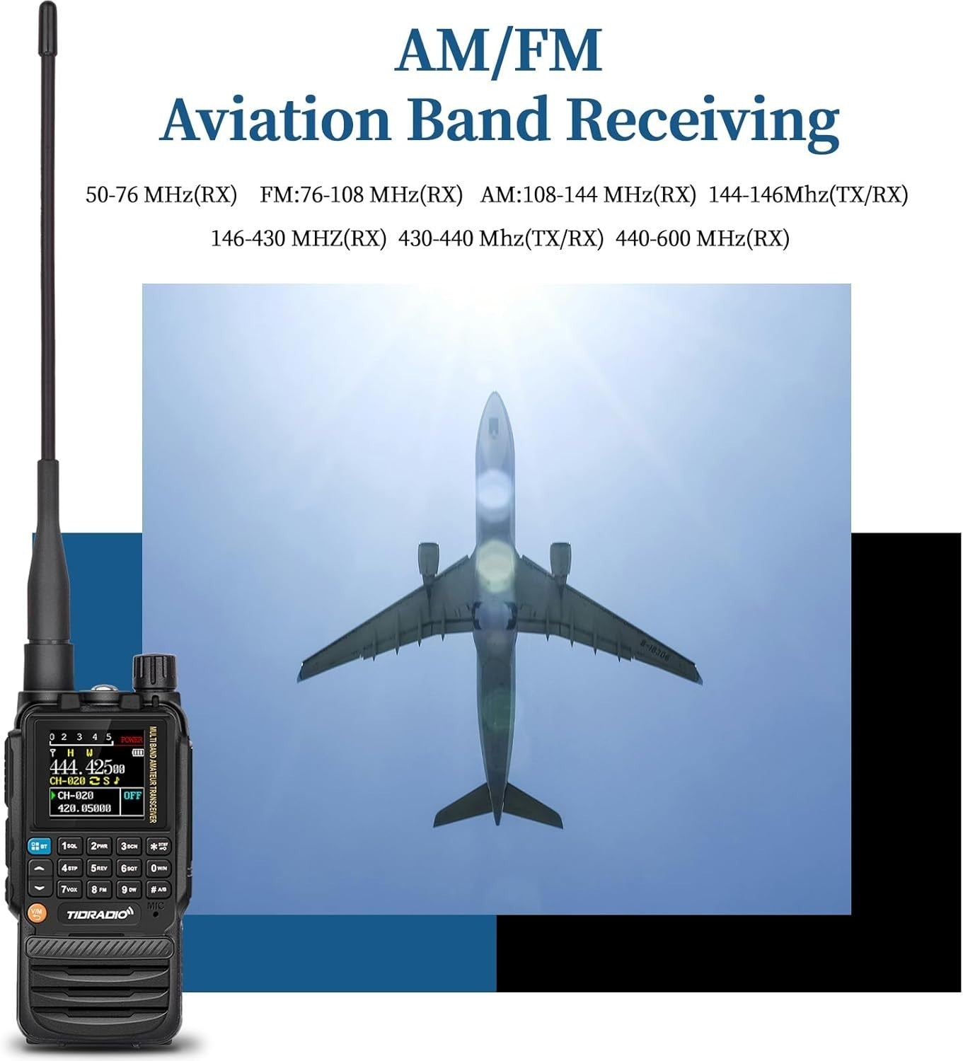 Ham Radio 199CH Bluetooth Programming Air Band 2500mAh Long Range