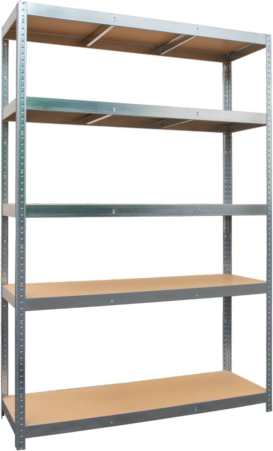 5-Tier Garage Shelf 180x40x90cm Adjustable Heavy-Duty Galvanised Steel