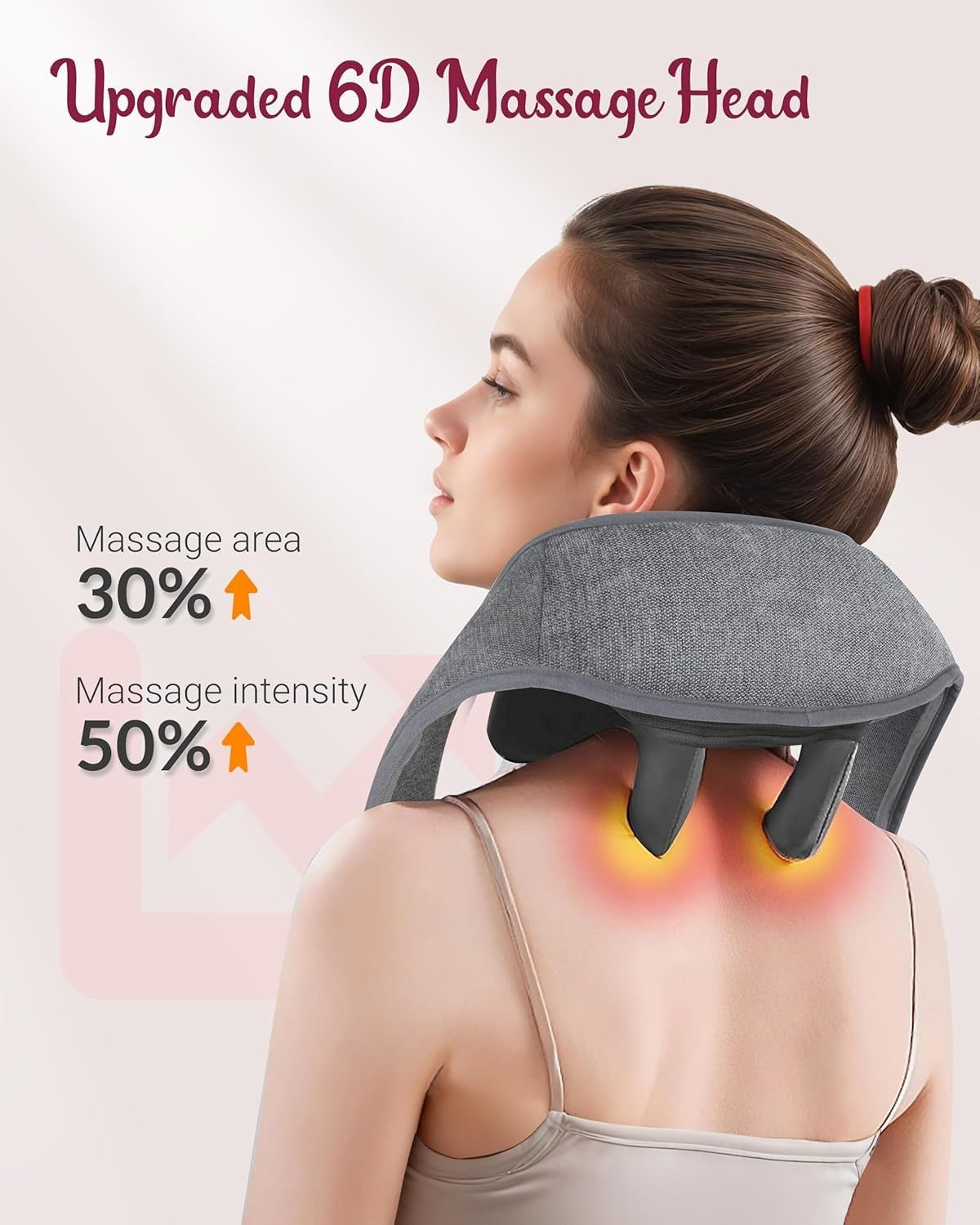 Cordless Neck Shoulder Back Massager with Heat & Deep Kneading