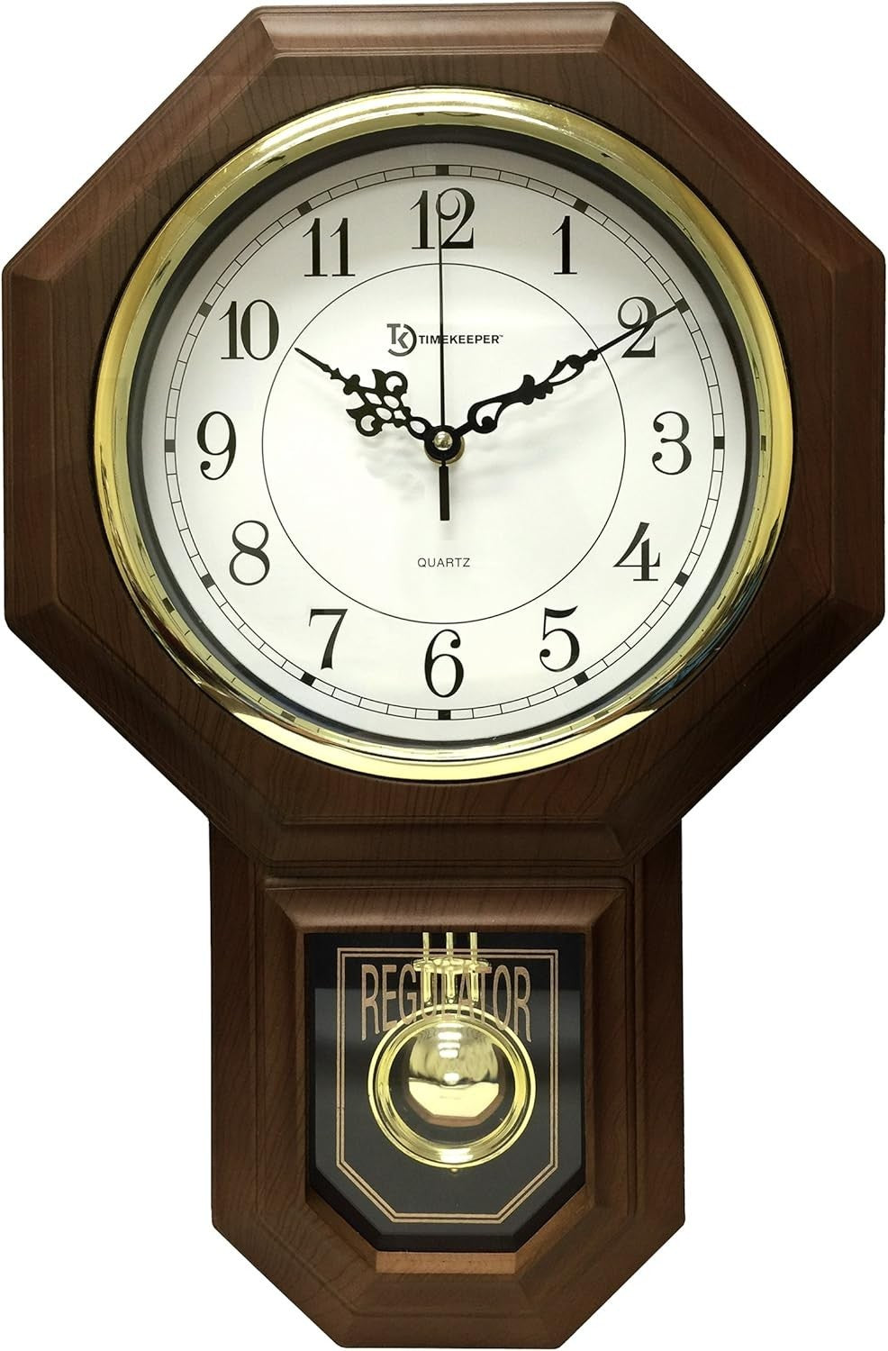 Traditional Pendulum Wall Clock with Westminster Chime Silent Sweep