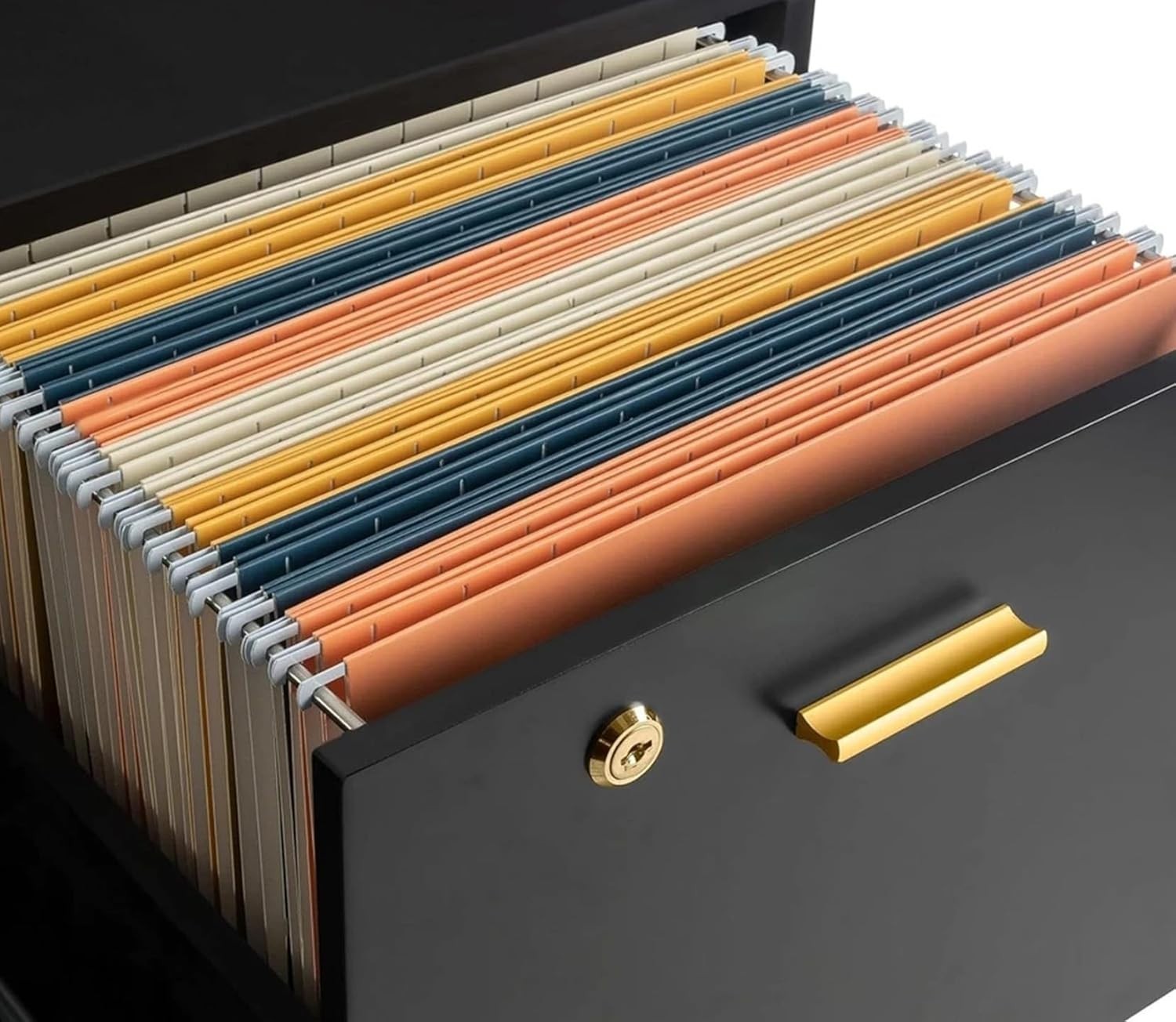 Black Locking 2 Drawer Rolling File Cabinet Vertical Under Desk Storage