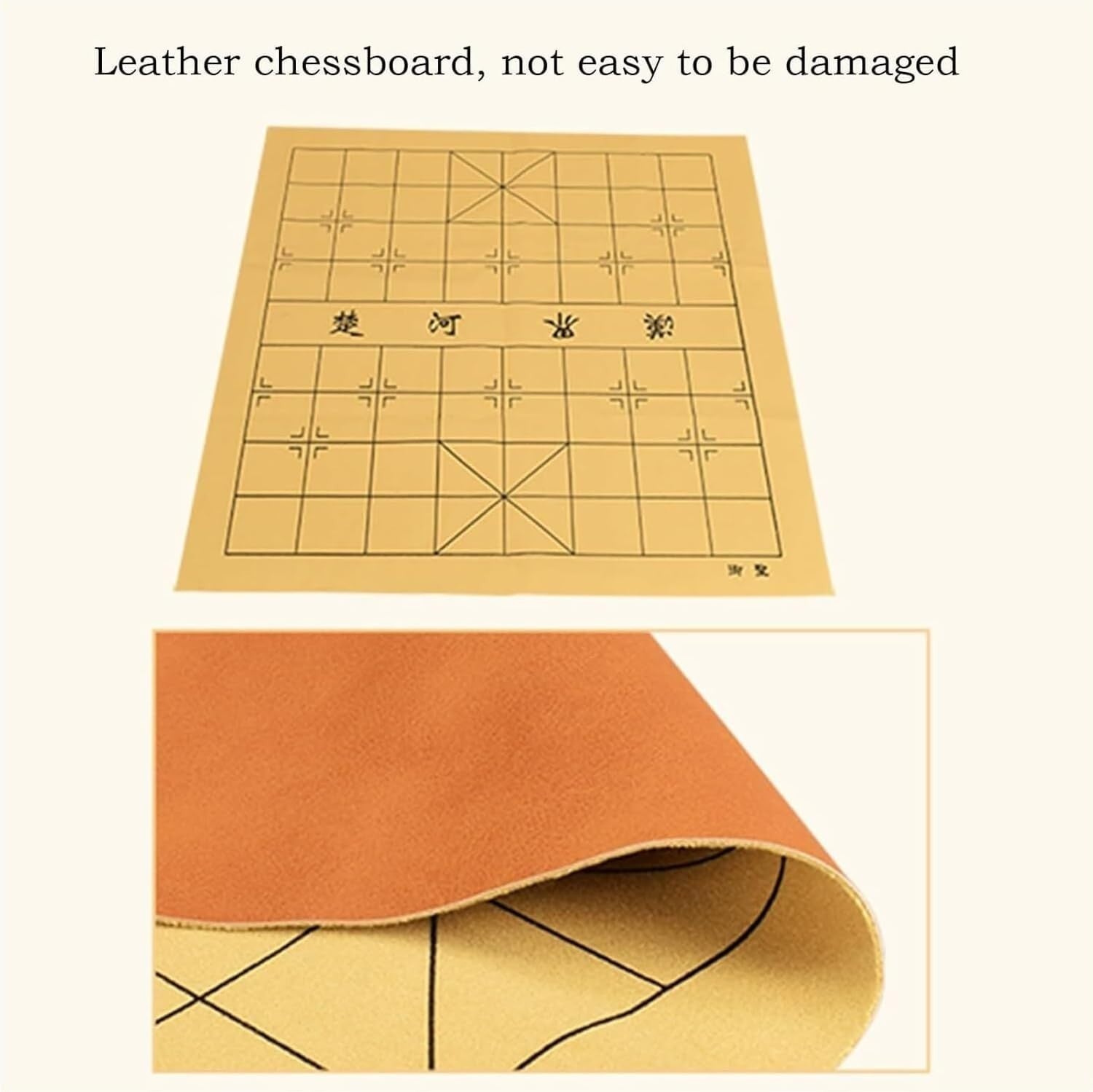 Beechwood Xiangqi Travel Chess Set Leather Board Gift Box 2 Player