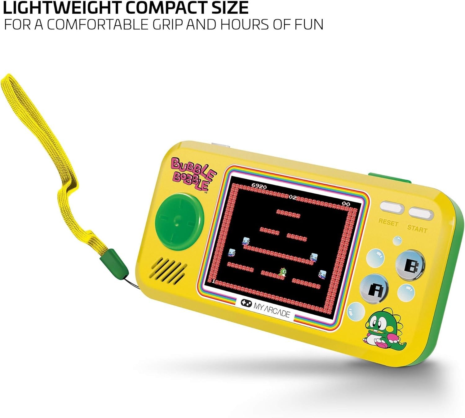 Mini Retro Bubble Arcade Game Console Handheld Yellow