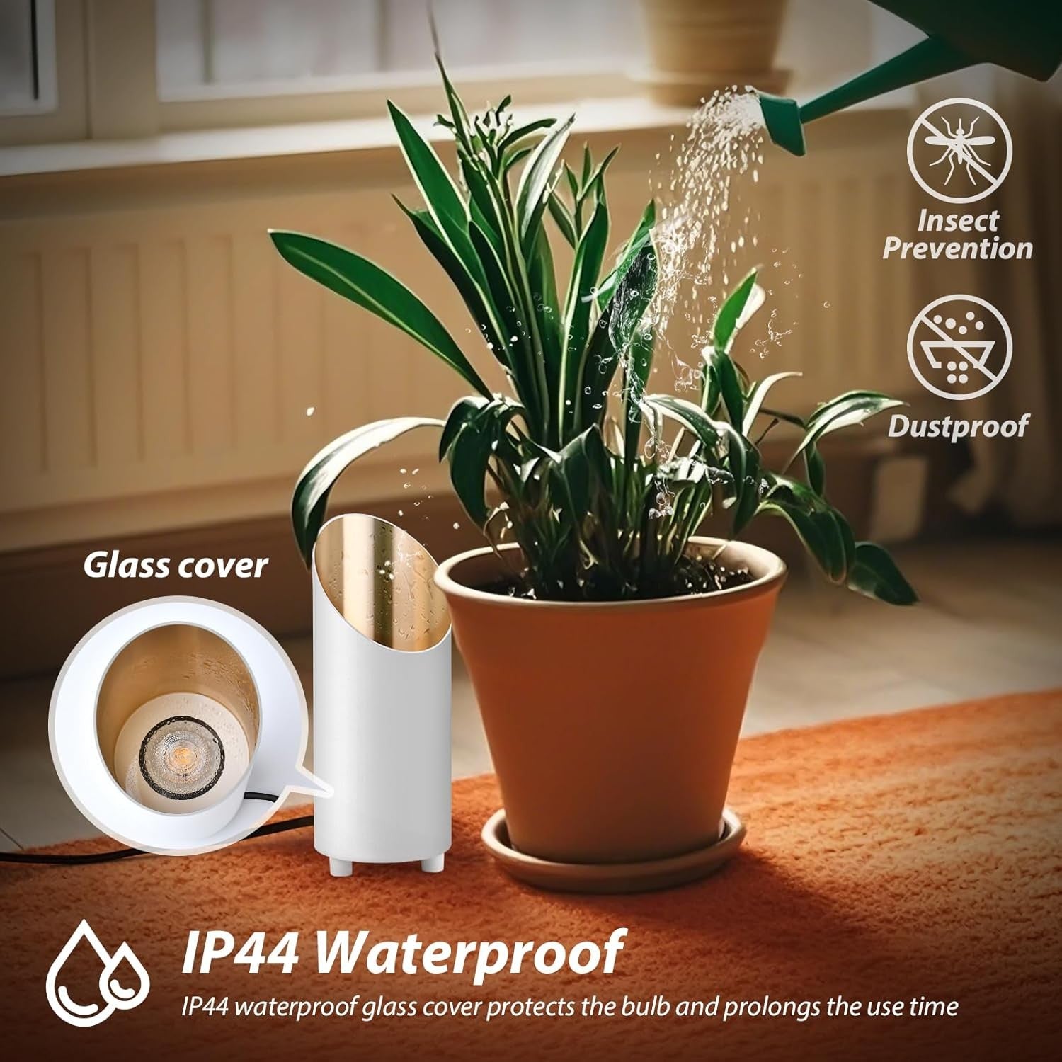 LED Uplight Floor Lamp Set of 2 Waterproof IP44 Warm White Indoor Lights